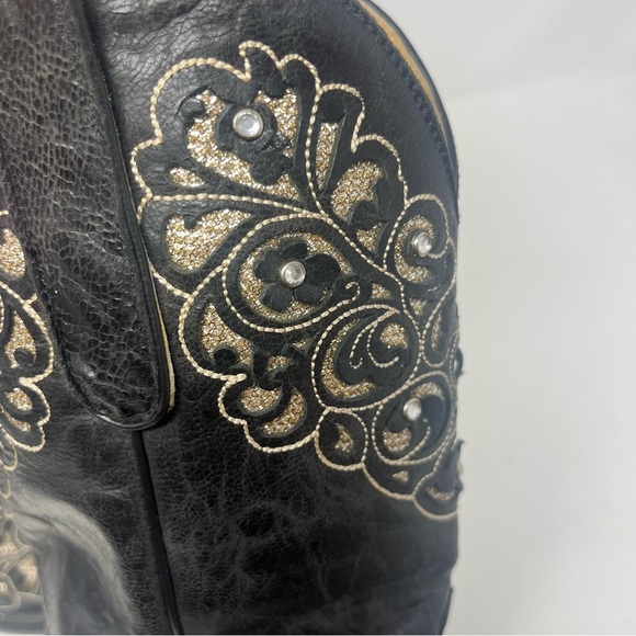 Old Gringo Black and Gold Western Rhinestone Boots - Picture 8 of 15